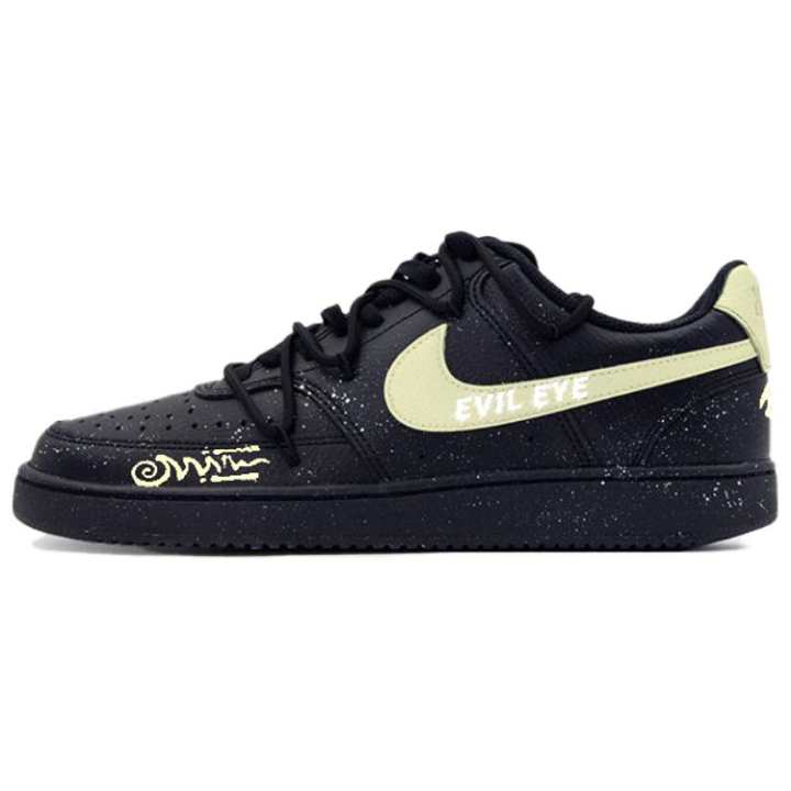 Nike Nike Court Vision Cushioning, Wear Resistant Low top Skateboard Shoes Unisex Black Yellow