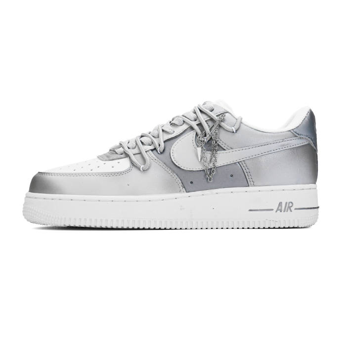 Nike Nike Air Force 1 Mercury Reversal Cushioning, Wear Resistant Low top Skateboard Shoes Unisex Silver