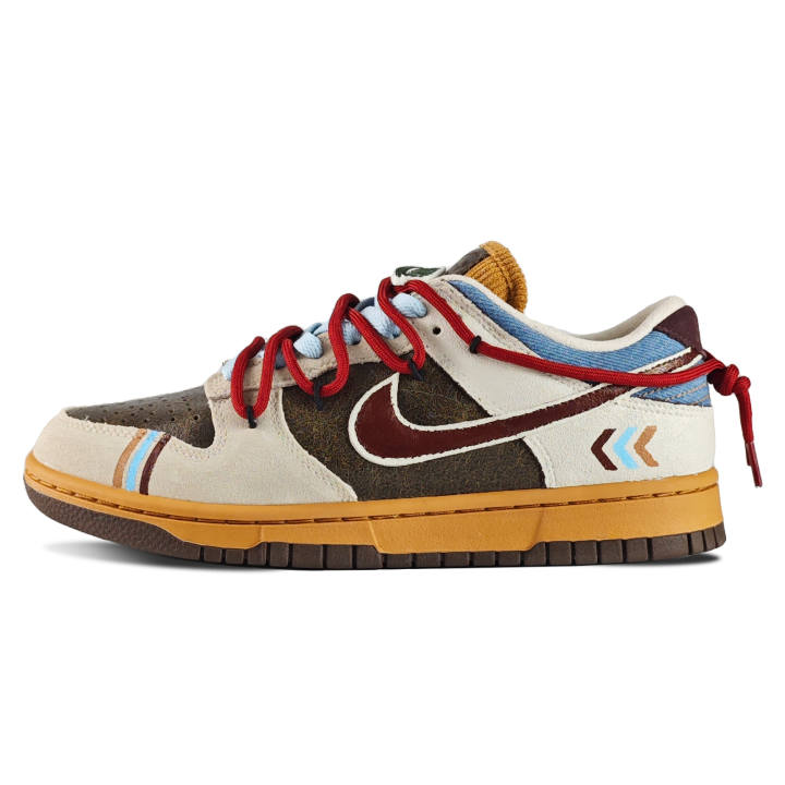 Nike Nike Dunk Abrasion Resistant Abrasion Resistant Low top Skateboard Shoes Unisex Beige Brown