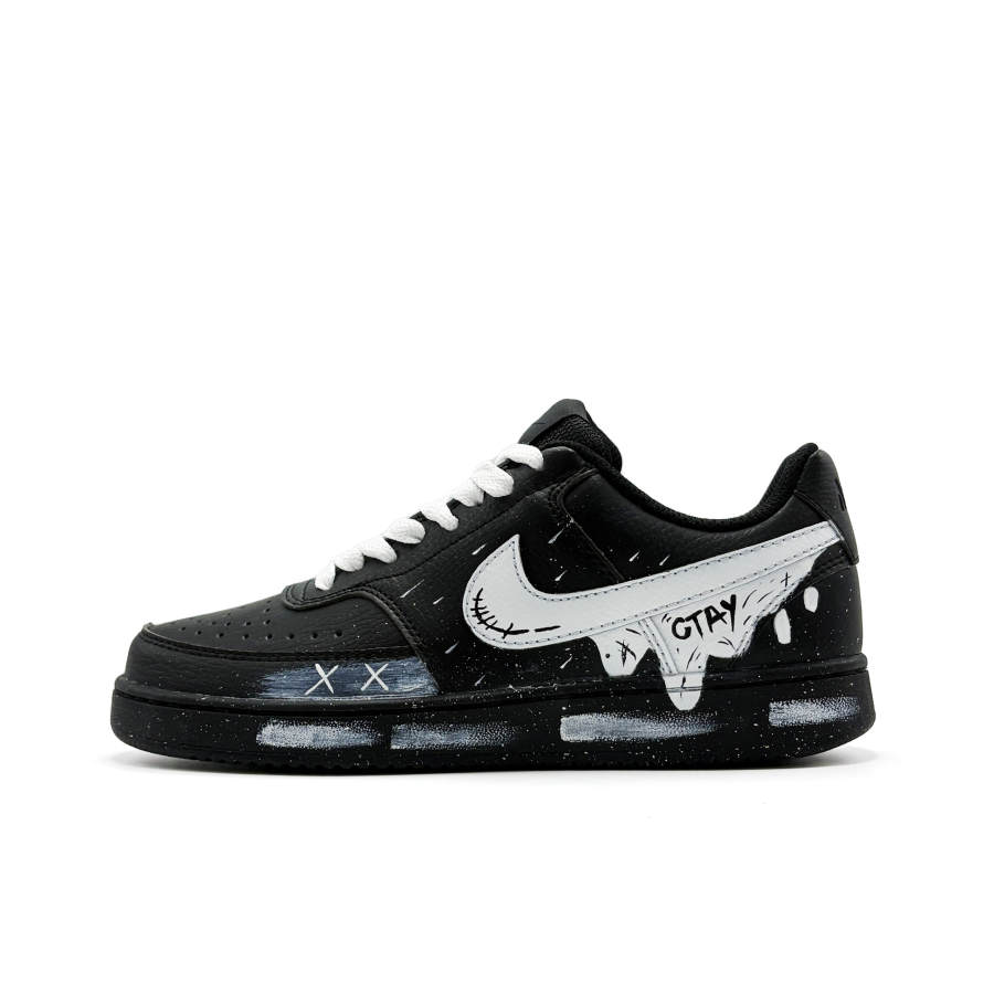 Nike Nike Court Vision Dark Night Star Gazing Abrasion Resistant Abrasion Resistant Low top Skateboard Shoes Unisex Black