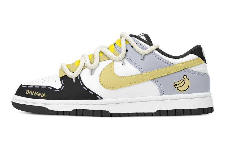 Nike Nike Dunk Abrasion Resistant Low top Skateboard Shoes Unisex Yellow Blue