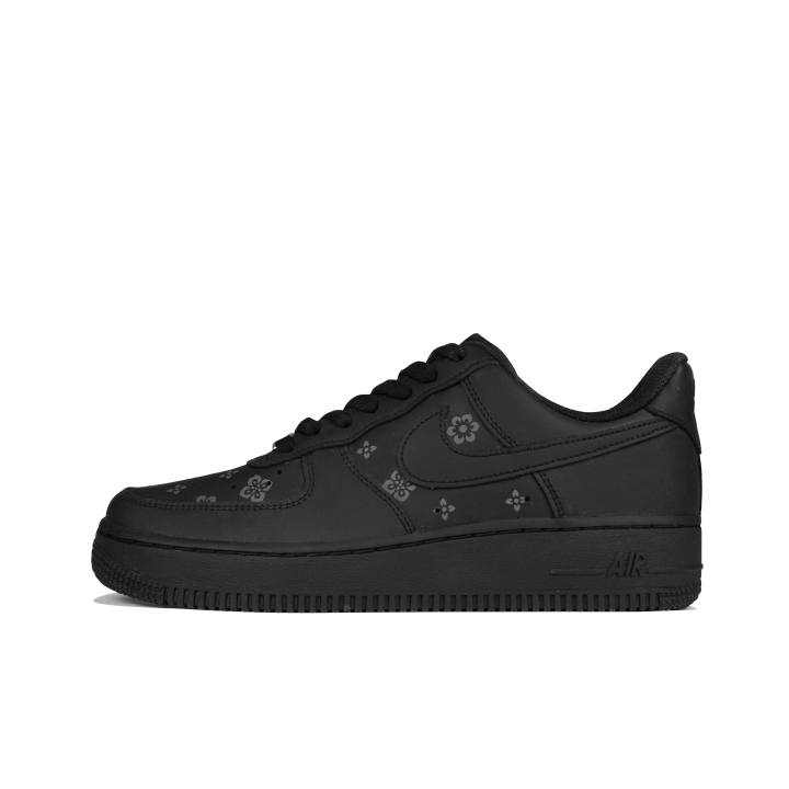 Nike Nike Air Force 1 Low top Skateboard Shoes Women's Black Silver