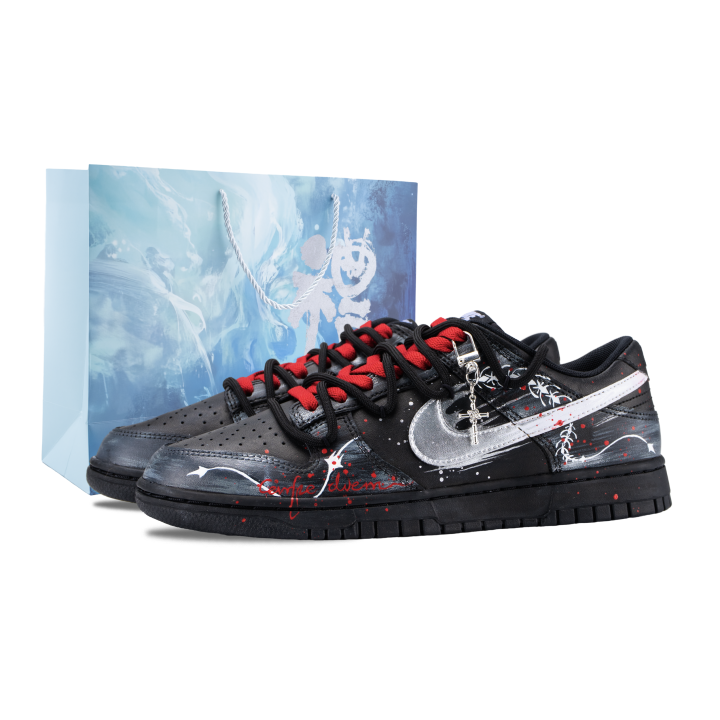 Nike Nike Dunk Blood Mist Thorn Abrasion Resistant Abrasion Resistant Skateboard Shoes Unisex Black Silver