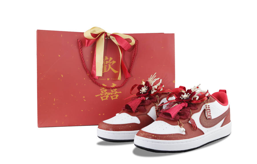 Nike Nike Court Borough 2 Slip Resistant Abrasion Resistant Low top Skateboard Shoes Women's Red