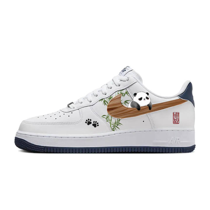 Nike Nike Air Force 1 Slip Resistant, Abrasion Resistant, Lightweight Low top Skateboard Shoes Men's White Blue