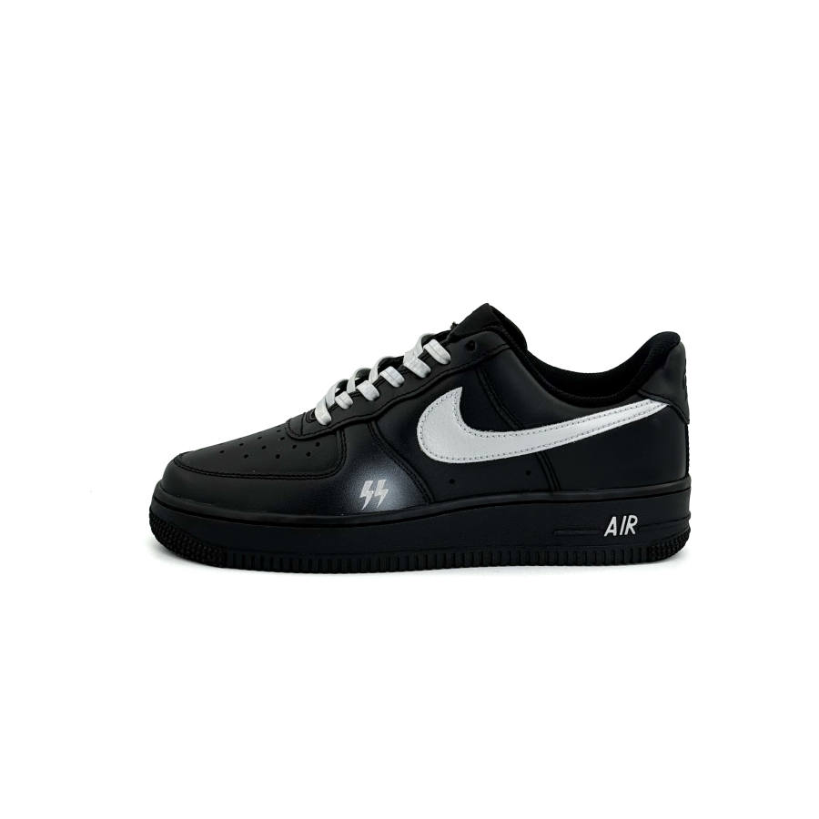Nike Nike Air Force 1 Zhuo Yu Slip Resistant Abrasion Resistant Balance Low top Skateboard Shoes Unisex Black Silver
