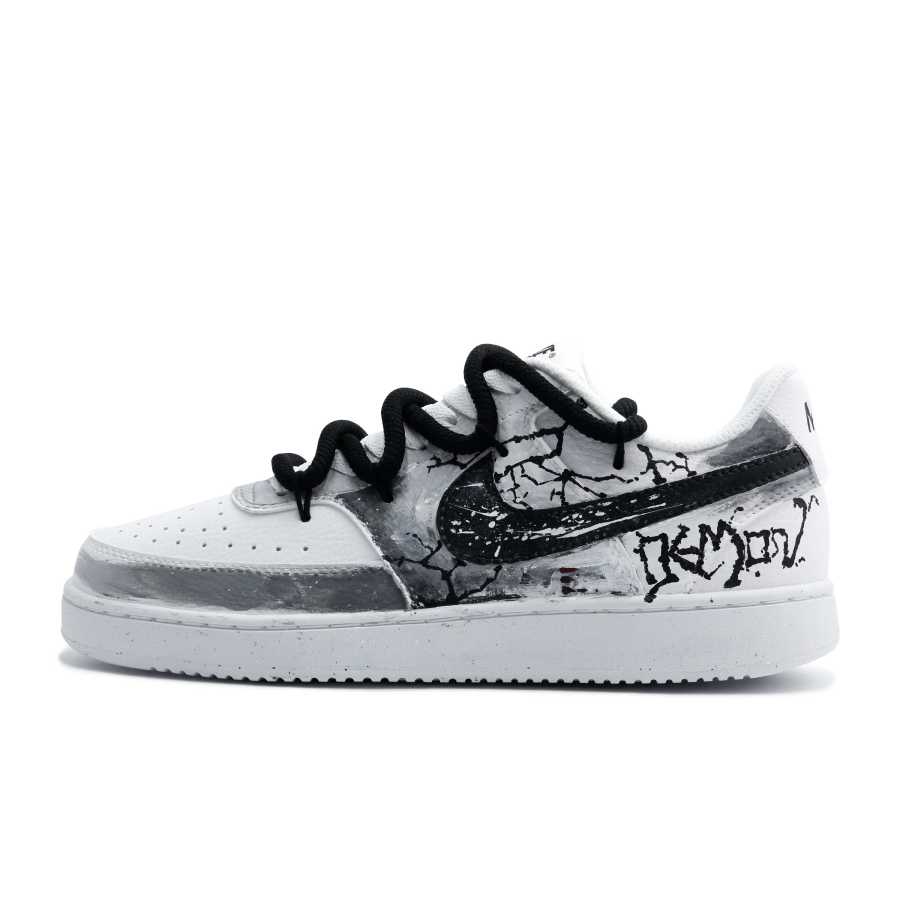 Nike Nike Court Vision 1 Gothic Fracture Shadow Leather Cushioning, Wear Resistant Low top Skateboard Shoes Unisex