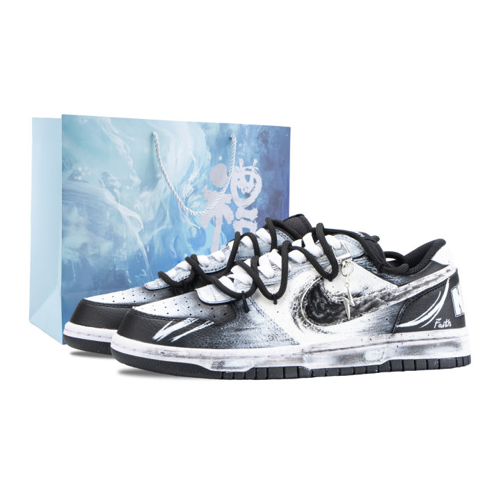 Nike Nike Big Ink Edge Abrasion Resistant Breathable Low top Skateboard Shoes Men's Black White