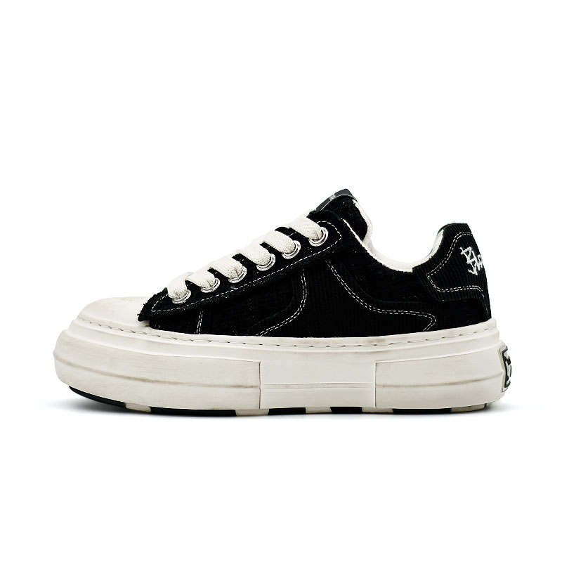 BLOVESTAR Slip Resistant, Abrasion Resistant, Height Increasing Low top Skateboard Shoes Men's Black