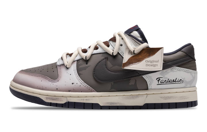 Nike Nike Dunk Slip Resistant Abrasion Resistant Low top Skateboard Shoes Unisex Gray Brown
