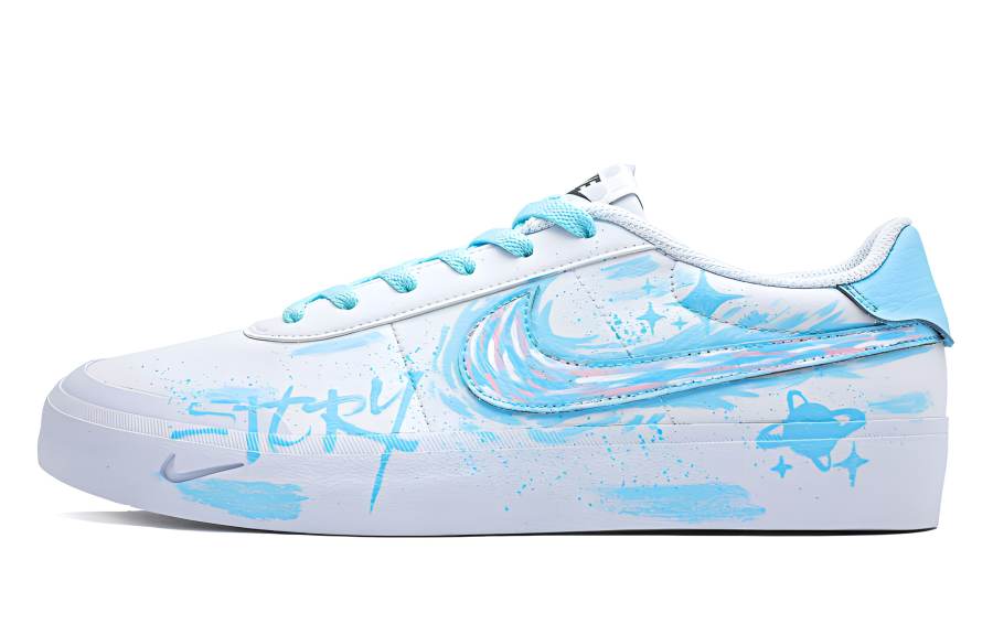 Nike Nike Court Shot Sky City Slip Resistant Lightweight Non slip Lightweight Low top Skateboard Shoes Unisex White Blue