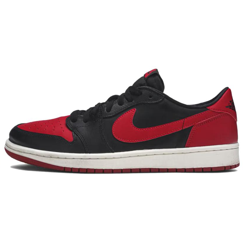 Jordan Jordan Air Jordan 1 Low top Skateboard Shoes Unisex Black Red