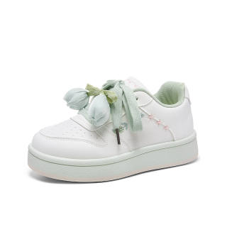KEAIDENI Wear resistant And Lightweight Low top Skateboard Shoes Women's White Green