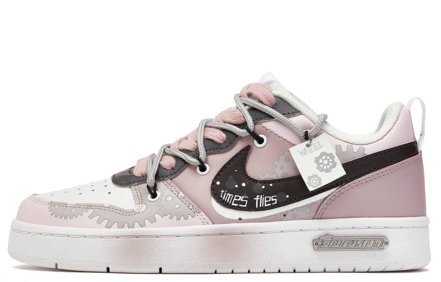 Nike Nike Court Borough Low ADCDAVINCI Custom, Destiny Gears Low top Skateboard Shoes Women's Pink Brown