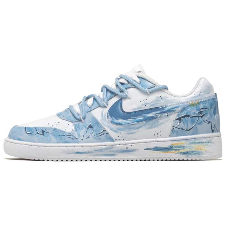 Nike Nike EBERNON Son Of Flash Slip Resistant Abrasion Resistant Low top Skateboard Shoes Unisex Light Blue