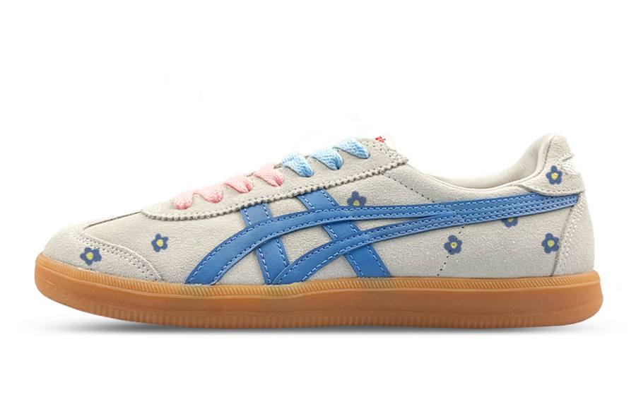 Onitsuka Tiger Tokuten Abrasion Resistant Slip Resistant Low top Skateboard Shoes Unisex Beige Blue