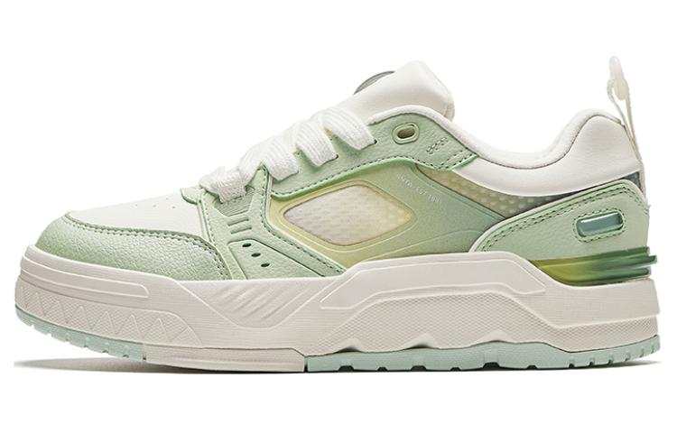 Anta Slip Resistant Cushioning Abrasion Resistant Low top Skateboard Shoes Women's White Green
