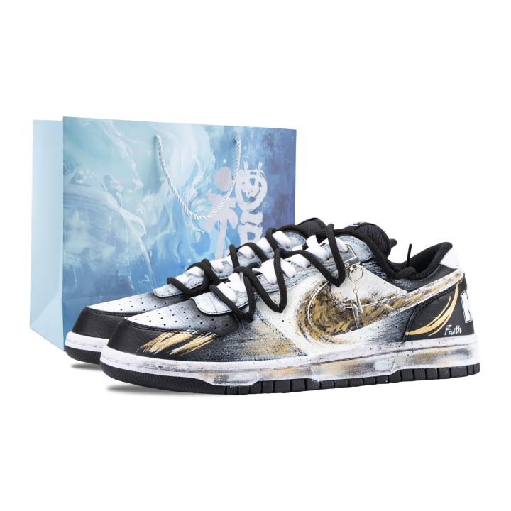 Nike Nike Big Yao Light Abrasion Resistant Low top Skateboard Shoes Men's Black Gold