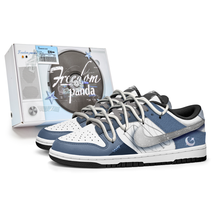 Nike Nike Dunk Free Panda, Box, Silver Mountain Spring Slip Resistant Abrasion Resistant Low top Skateboard Shoes Unisex