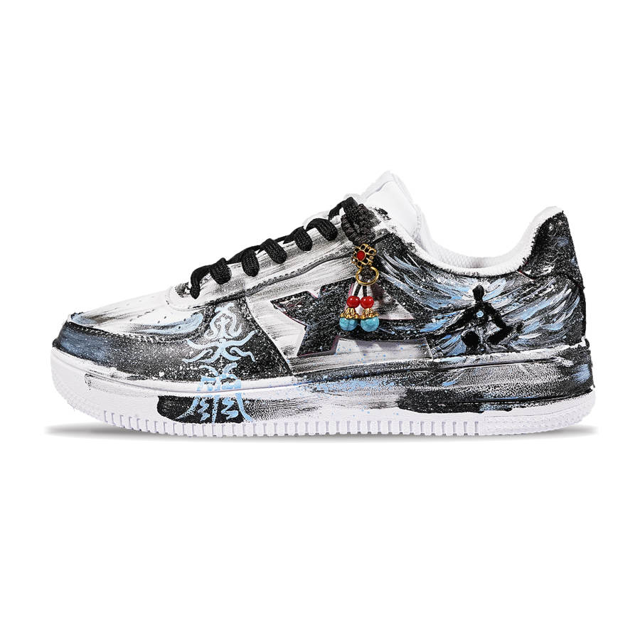 XTEP Air Force 1 Cushioning Abrasion Resistant Low top Skateboard Shoes Unisex White Black