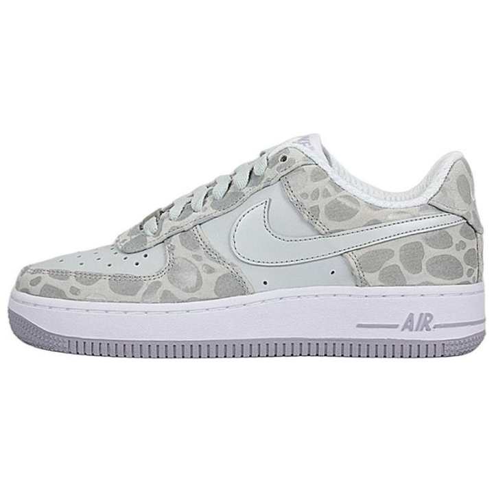 Nike Nike Air Force 1 Slip Resistant Abrasion Resistant Low top Skateboard Shoes Women's Gray White
