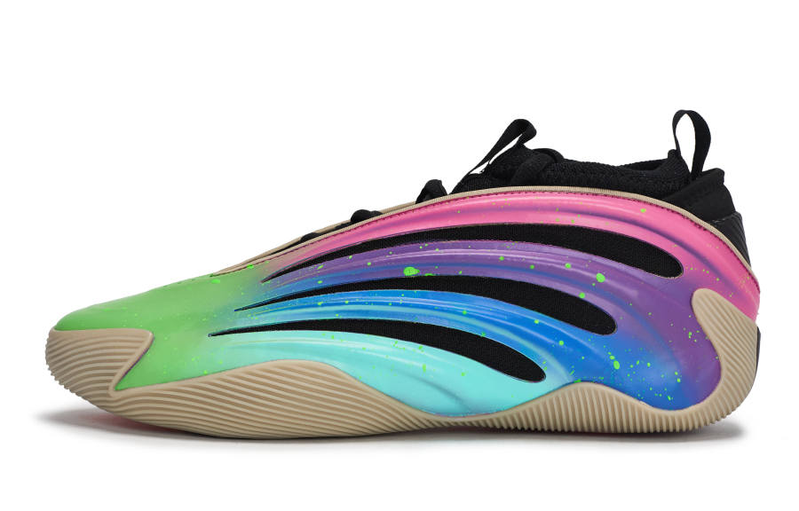 Adidas Adidas Harden Vol.9 811 Manufacturing, Rainbow Ink Splatter Low top Basketball Shoes Men's Black Purple Green Pink Blue