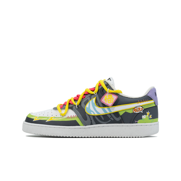 Nike Nike Court Da Vinci Custom, Serpent Auspicious, Divine Serpent Tail Wagging Slip Resistant Abrasion Resistant
