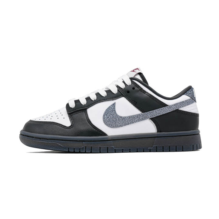 Nike Nike Dunk Abrasion Resistant Abrasion Resistant Low top Skateboard Shoes Women's Black White Silver