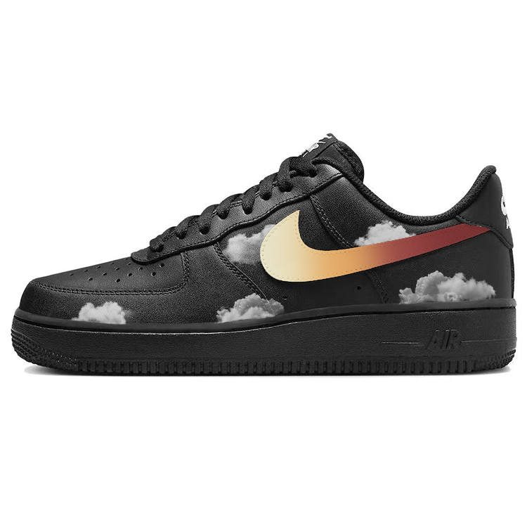 Nike Nike Air Force 1 Slip Resistant Cushioning Breathable Low top Skateboard Shoes Unisex Black White