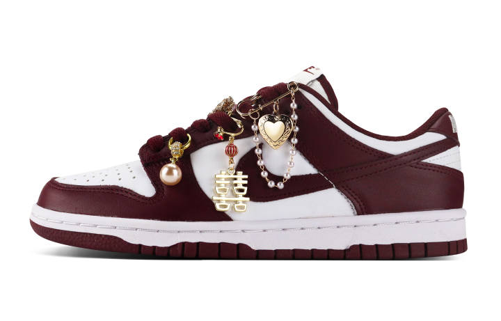 Nike Nike Dunk Abrasion Resistant Lightweight Wear resistant And Lightweight Low top Skateboard Shoes Unisex Burgundy