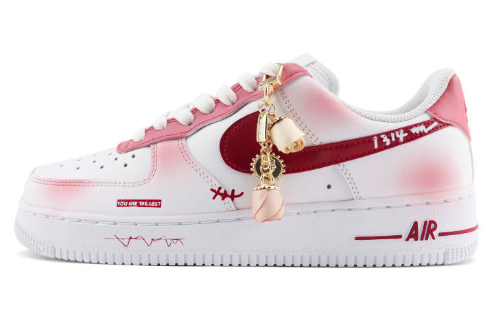 Nike Nike Air Force 1 Low top Skateboard Shoes Men's Pink White