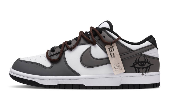 Nike Nike Dunk Heterochromia, Versatile Monster Slip Resistant Low top Skateboard Shoes Unisex White Brown
