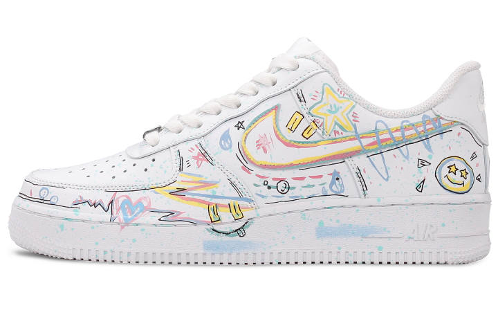 Nike Nike Air Force 1 Coverage Slip Resistant Abrasion Resistant Low top Skateboard Shoes White