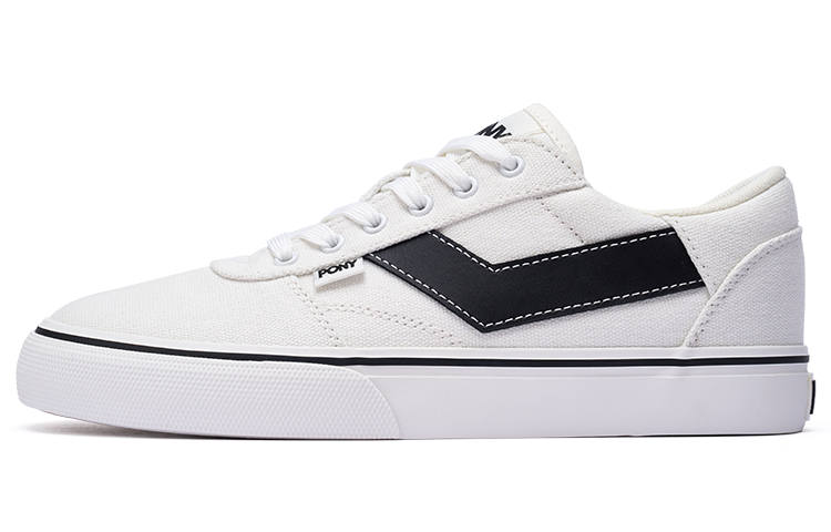 Pony Skate Slip Resistant Cushioning Breathable Low top Skateboard Shoes Unisex White Black