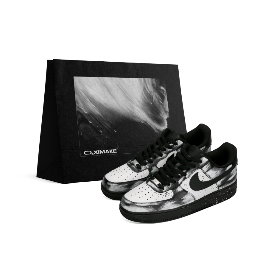 Nike Nike Air Force 1 Cushioning Height Increasing Low top Skateboard Shoes Unisex Black White
