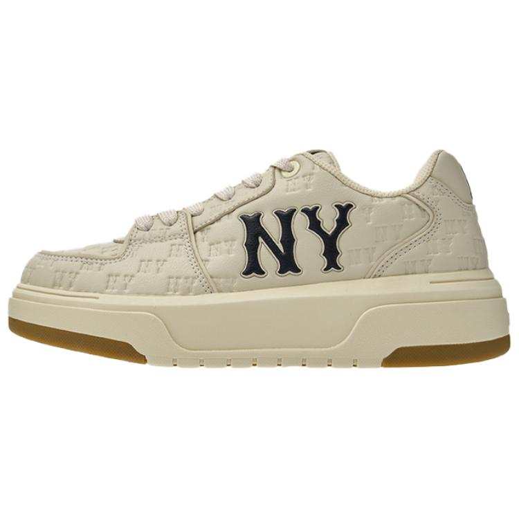 MLB New York Yankees Height Increasing Low top Skateboard Shoes Unisex Ivory