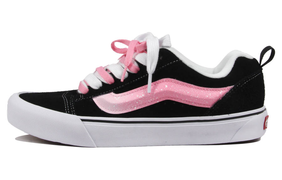 Vans Knu Skool Neon Gradient Pink, Trendy Ink Splatter Abrasion Resistant Abrasion Resistant Low top Skateboard Shoes