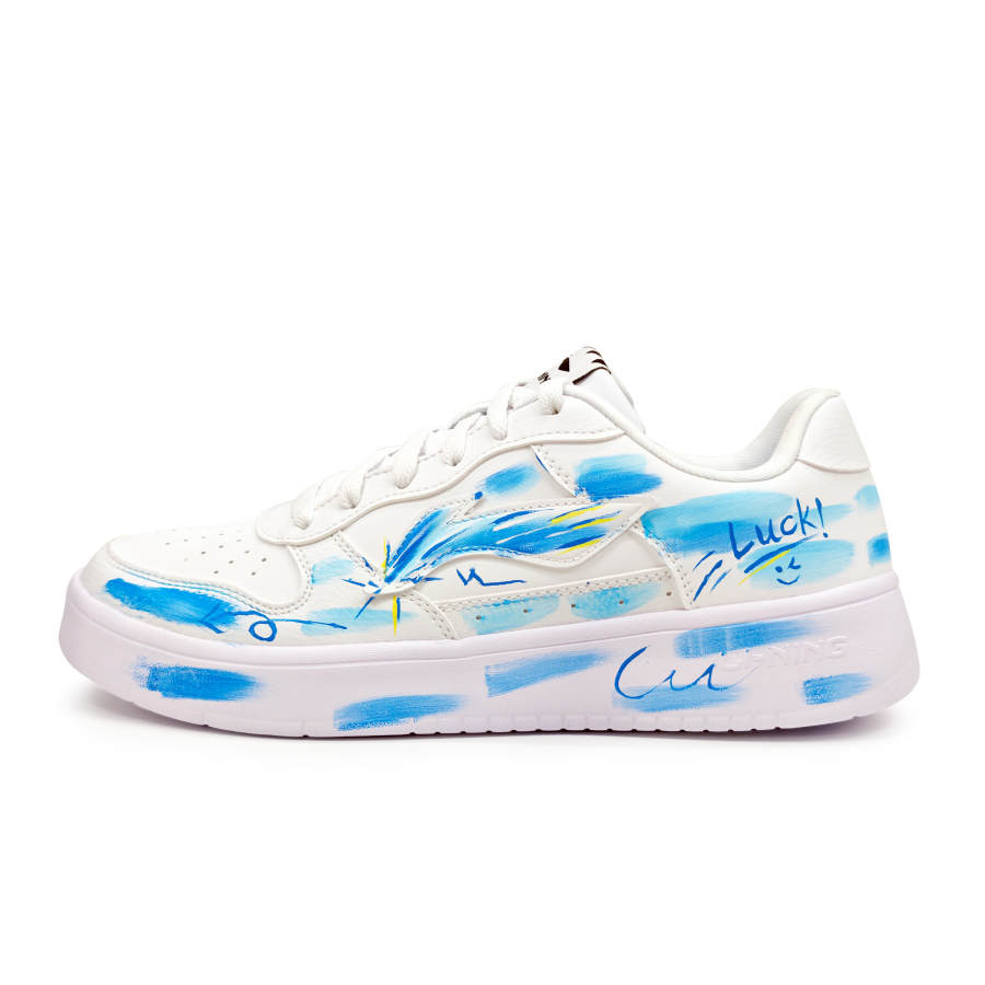 Li-Ning Li Ning Floating Boat Lightweight Breathable Lightweight And Breathable Low top Skateboard Shoes Unisex White