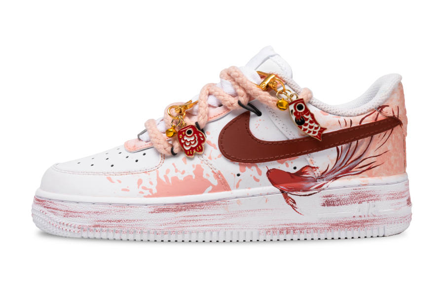 Nike Nike Air Force 1 Slip Resistant Cushioning Low top Skateboard Shoes Men's Red