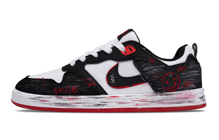 Nike Nike SB Alleyoop Skateboard Shoes Unisex Low Top White Black Red Graffiti Color Block