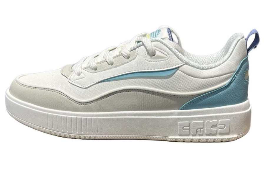 Erke Slip Resistant Cushioning Slip Resistant Cushioning Low top Skateboard Shoes Men's White Blue