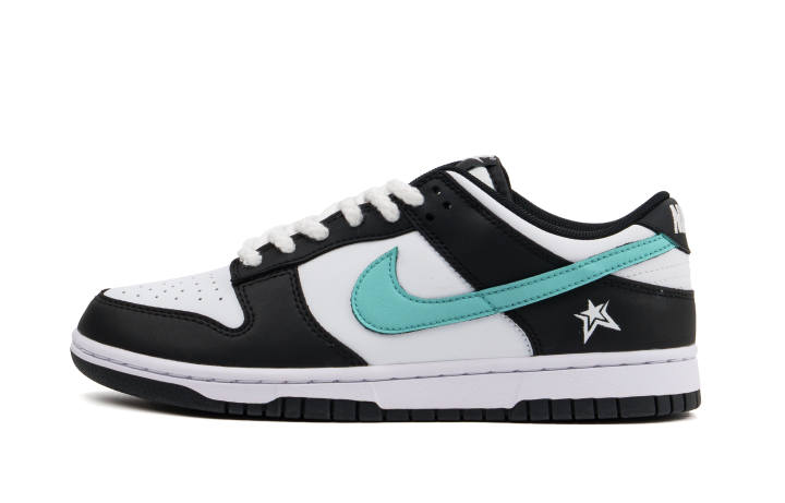 Nike Nike Dunk Abrasion Resistant Low top Skateboard Shoes Women's Black White Blue