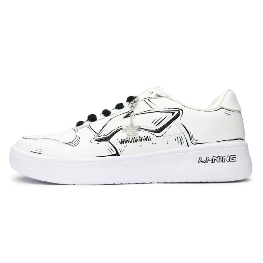 Li-Ning Li Ning Floating Boat Slip Resistant Abrasion Resistant Low top Skateboard Shoes Unisex White Black