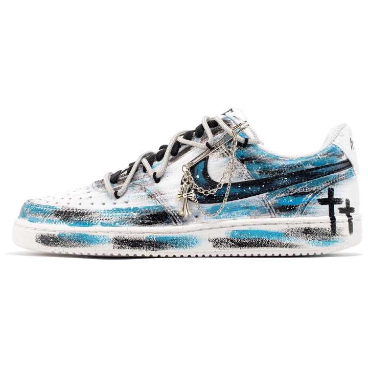 Nike Nike Court Vision 1 Slip Resistant Cushioning Abrasion Resistant Low top Skateboard Shoes Men's Blue