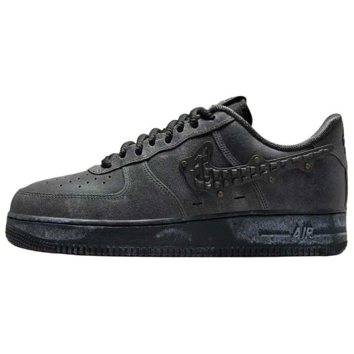 Nike Nike Air Force 1 Leather Low top Skateboard Shoes Men's Black