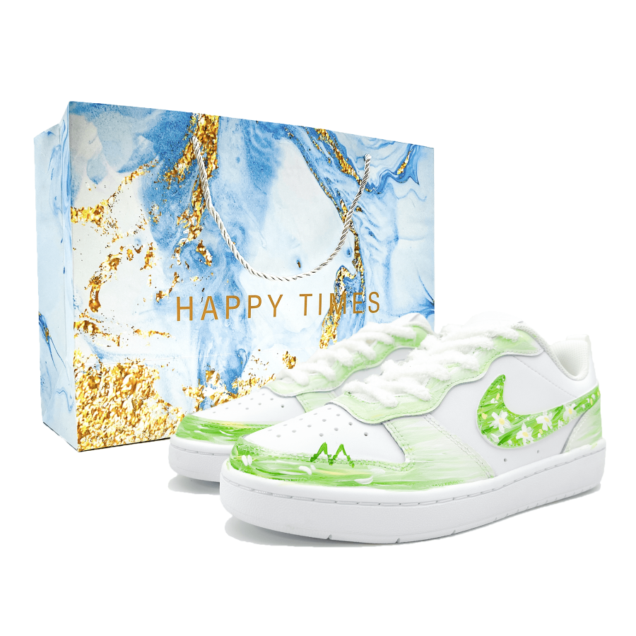 Nike Nike Court Borough Slip Resistant Cushioning Abrasion Resistant Low top Skateboard Shoes Women's White Green