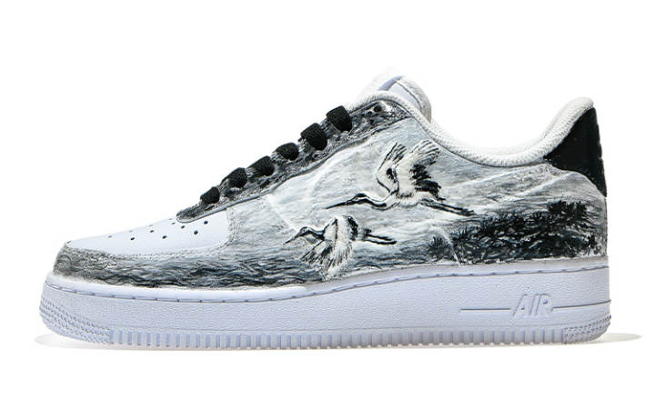 Nike Nike Air Force 1 07 Leather Thermal Coverage Low top Skateboard Shoes Men's Black White