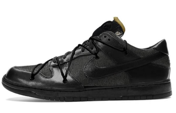 Nike OFF WHITE x Nike Dunk Cow Leather Slip Resistant Abrasion Resistant Low top Skateboard Shoes Men's Black