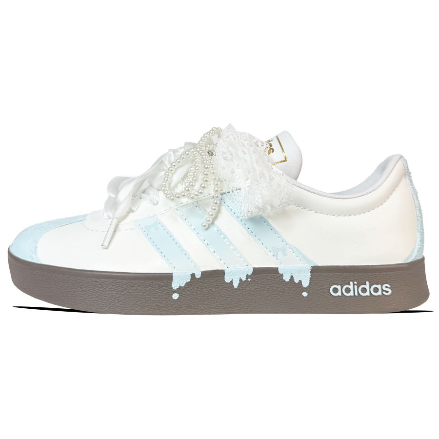 Adidas Adidas VL COURT 2.0 Abrasion Resistant Abrasion Resistant Low top Skateboard Shoes Unisex White Blue