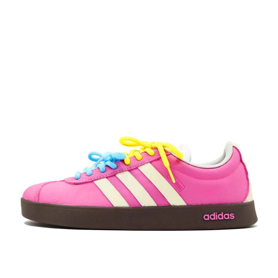 Adidas Neo Vl Court Classic Pomelos Raspberry Leather Cushioning Low top Skateboard Shoes Unisex Rose Red